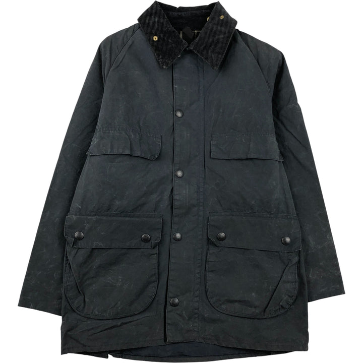 1980'S Barbour Bedale 2 Warrant Waxed Cotton Oiled Jacket, Made in England, Size 33.9" cotton navy blue type Vintage Second Hand