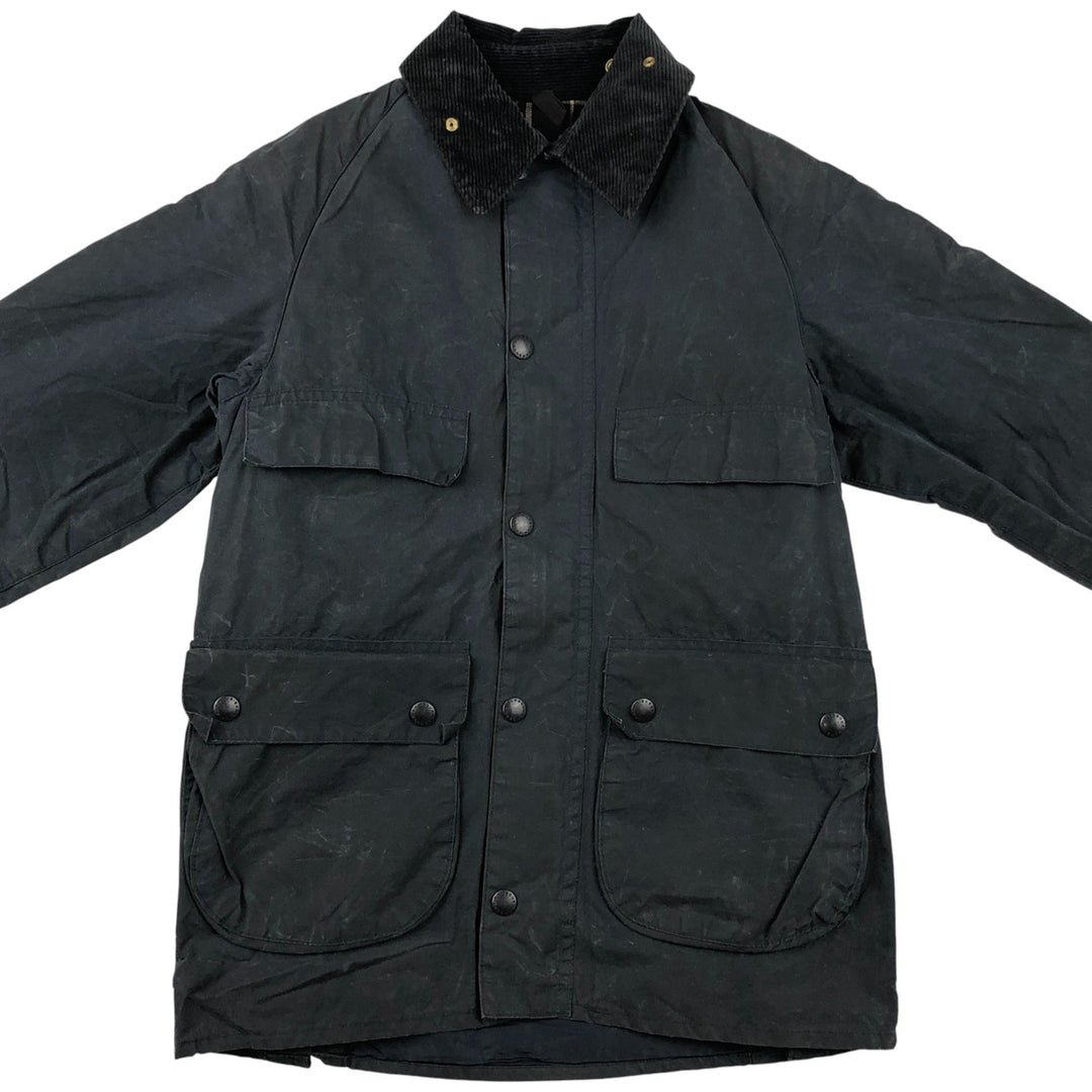 1980'S Barbour Bedale 2 Warrant Waxed Cotton Oiled Jacket, Made in England, Size 33.9" cotton navy blue type Vintage Second Hand