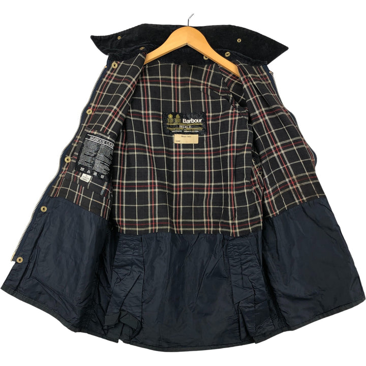 1980'S Barbour Bedale 2 Warrant Waxed Cotton Oiled Jacket, Made in England, Size 33.9" cotton navy blue type Vintage Second Hand