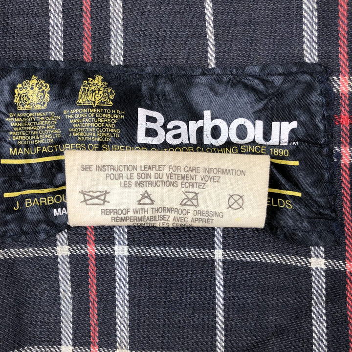 1980'S Barbour Bedale 2 Warrant Waxed Cotton Oiled Jacket, Made in England, Size 33.9" cotton navy blue type Vintage Second Hand
