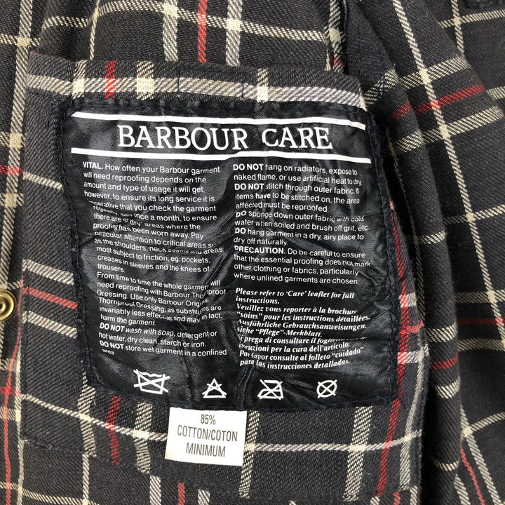 1980'S Barbour Bedale 2 Warrant Waxed Cotton Oiled Jacket, Made in England, Size 33.9" cotton navy blue type Vintage Second Hand