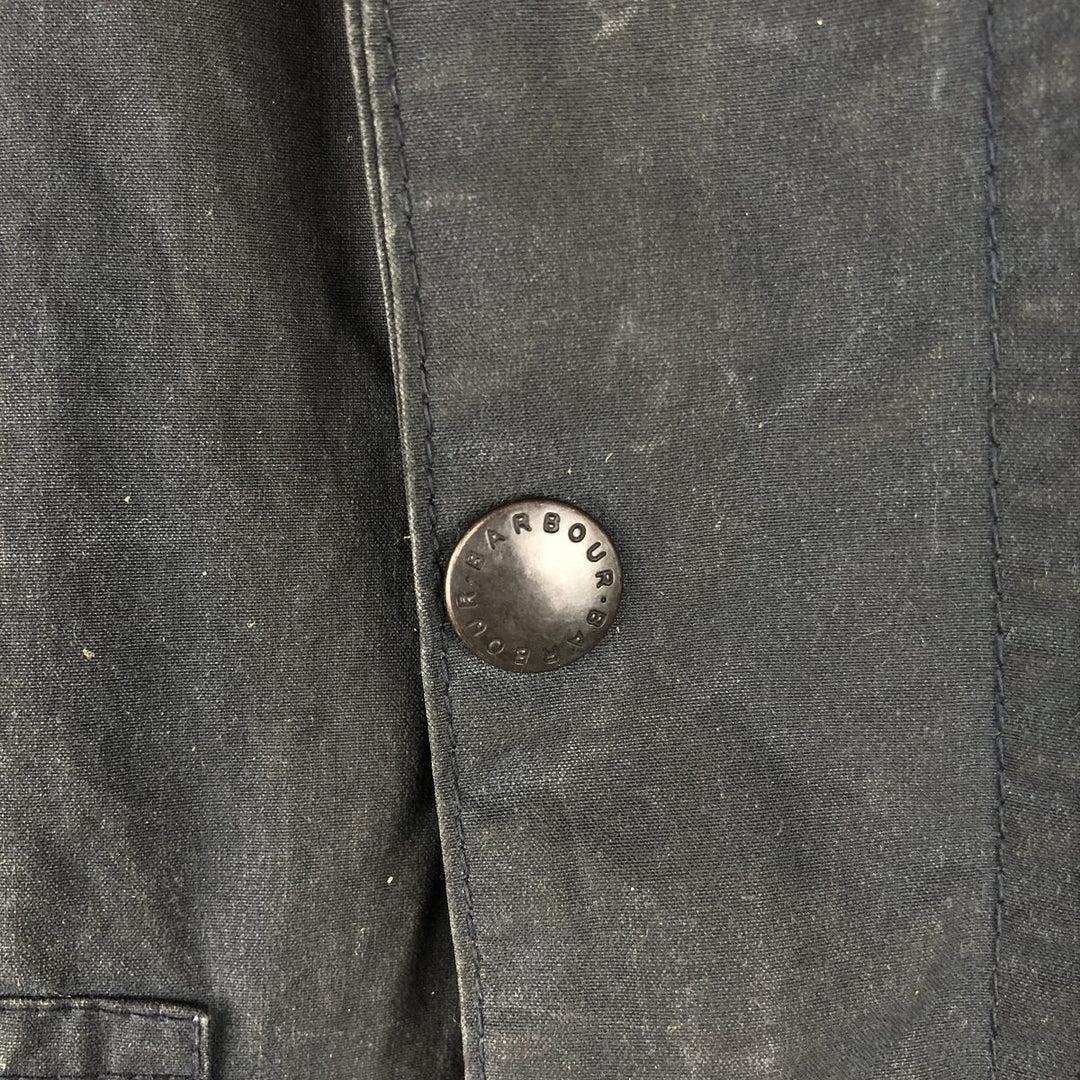 1980'S Barbour Bedale 2 Warrant Waxed Cotton Oiled Jacket, Made in England, Size 33.9" cotton navy blue type Vintage Second Hand