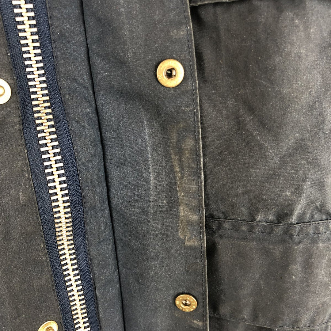 1980'S Barbour Bedale 2 Warrant Waxed Cotton Oiled Jacket, Made in England, Size 33.9" cotton navy blue type Vintage Second Hand