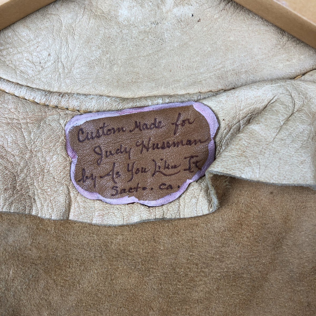 Vintage 60s-70'S "As You Like It" Leather Jacket, Women's Size XS genuine leather Khaki type beige Vintage Second Hand