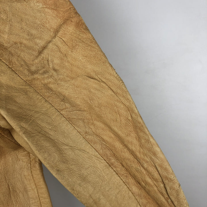 Vintage 60s-70'S "As You Like It" Leather Jacket, Women's Size XS genuine leather Khaki type beige Vintage Second Hand