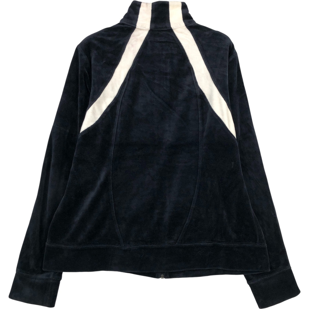 SJB Velour Jersey Track Jacket, Women's Size M cotton black type Vintage Second Hand