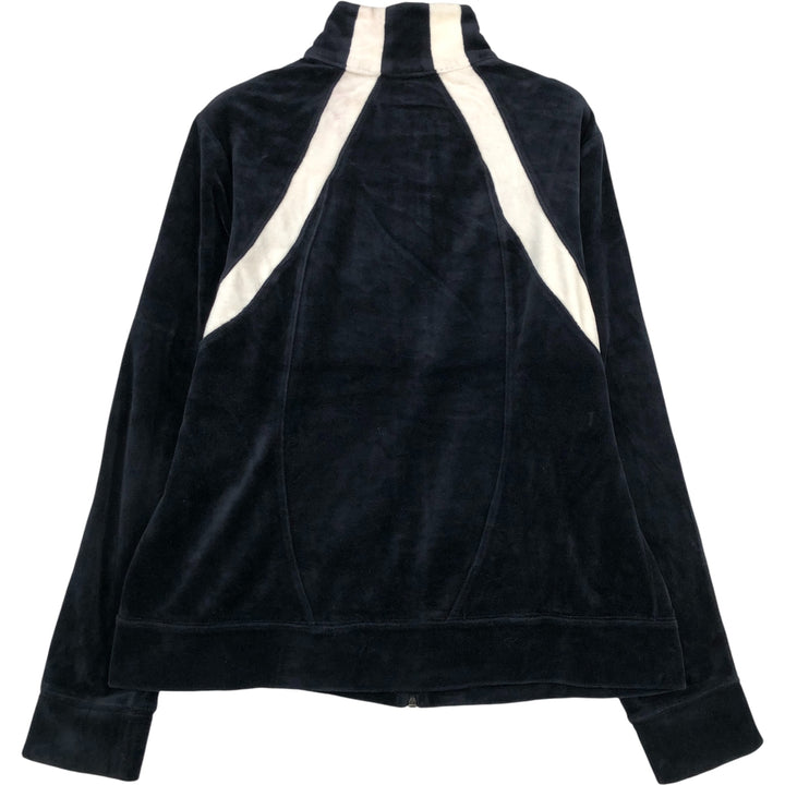 SJB Velour Jersey Track Jacket, Women's Size M cotton black type Vintage Second Hand