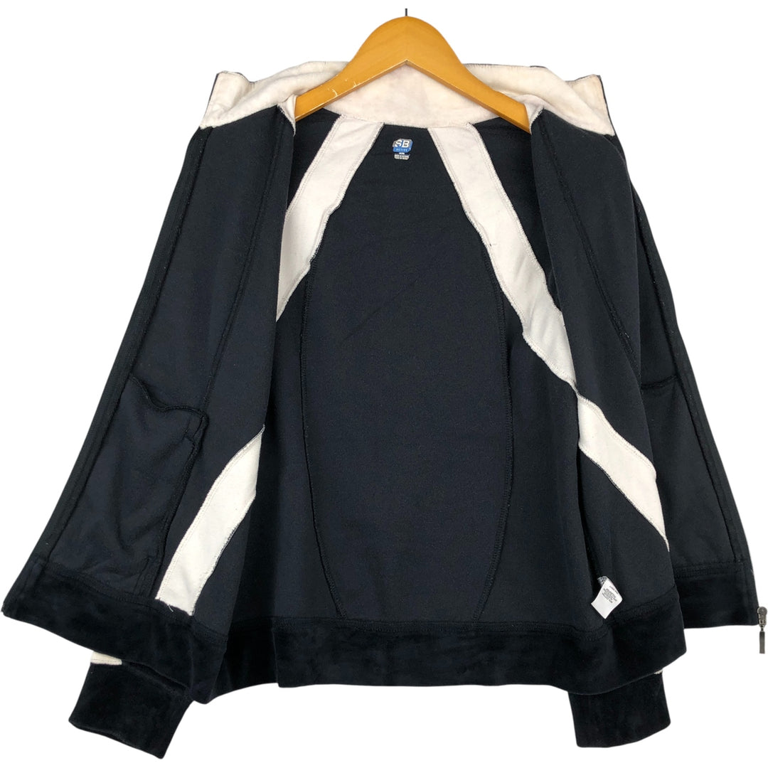 SJB Velour Jersey Track Jacket, Women's Size M cotton black type Vintage Second Hand