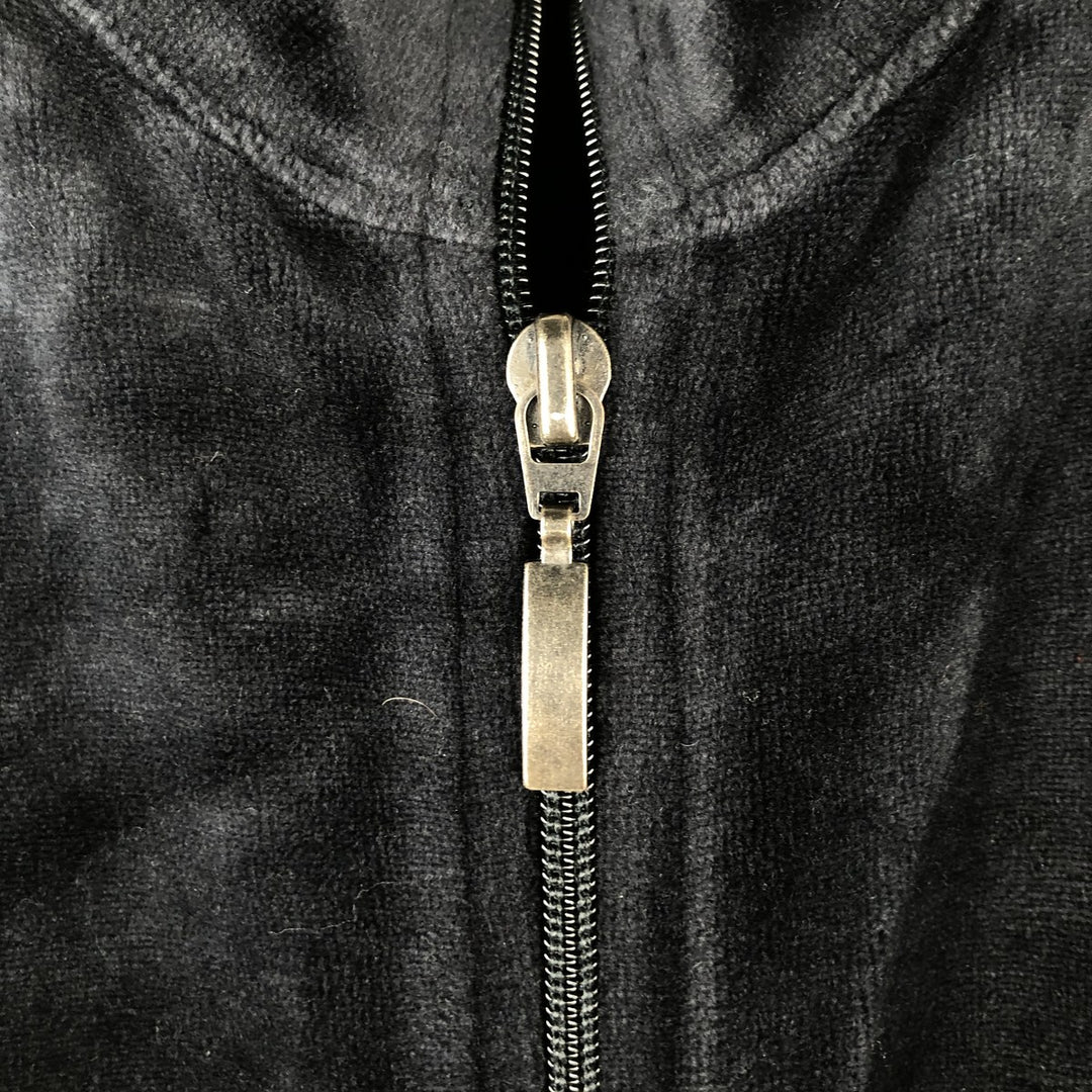 SJB Velour Jersey Track Jacket, Women's Size M cotton black type Vintage Second Hand