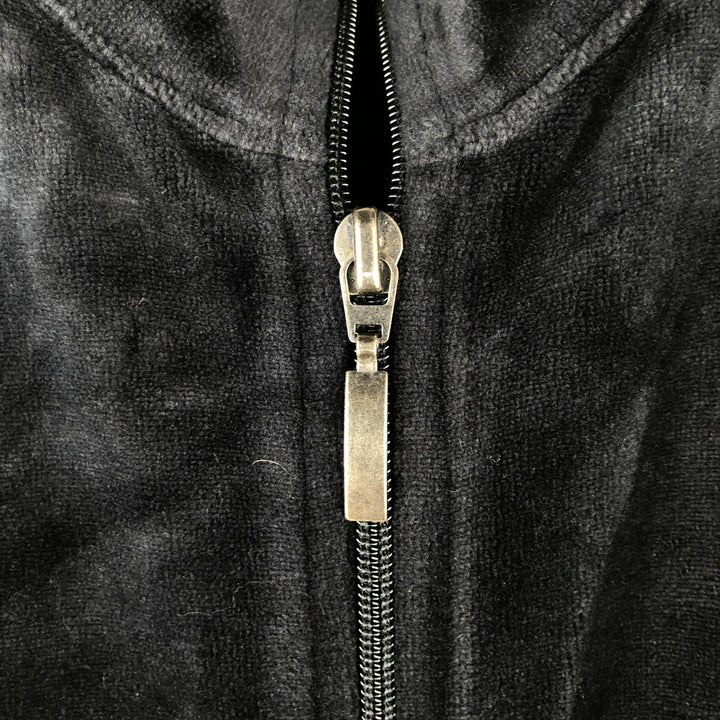SJB Velour Jersey Track Jacket, Women's Size M cotton black type Vintage Second Hand