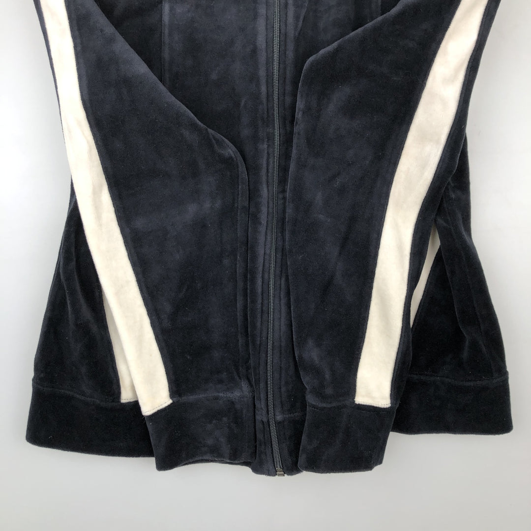 SJB Velour Jersey Track Jacket, Women's Size M cotton black type Vintage Second Hand
