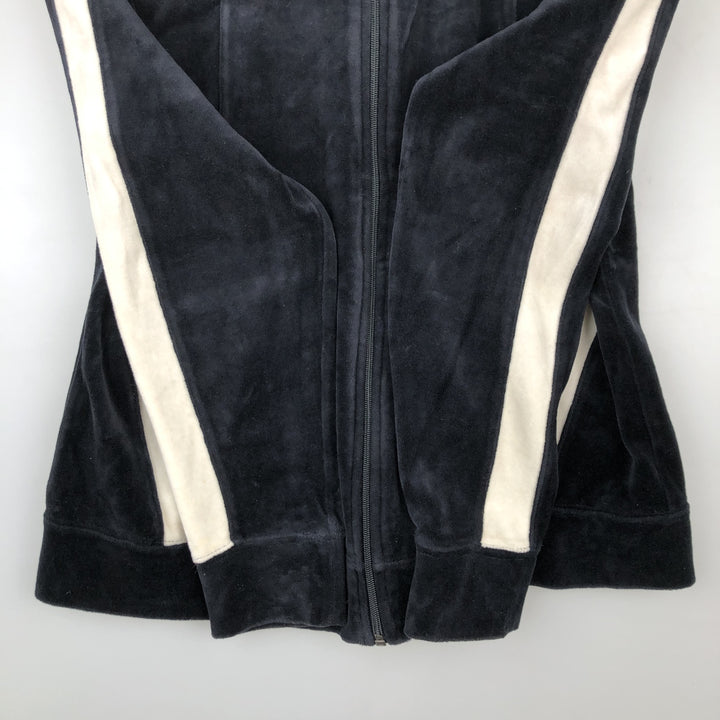 SJB Velour Jersey Track Jacket, Women's Size M cotton black type Vintage Second Hand
