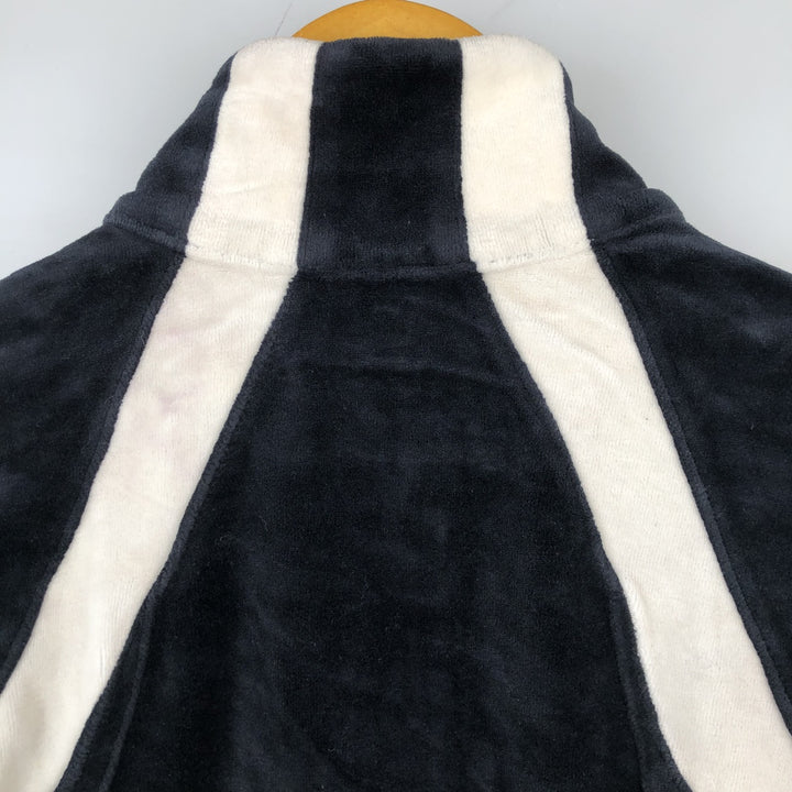 SJB Velour Jersey Track Jacket, Women's Size M cotton black type Vintage Second Hand