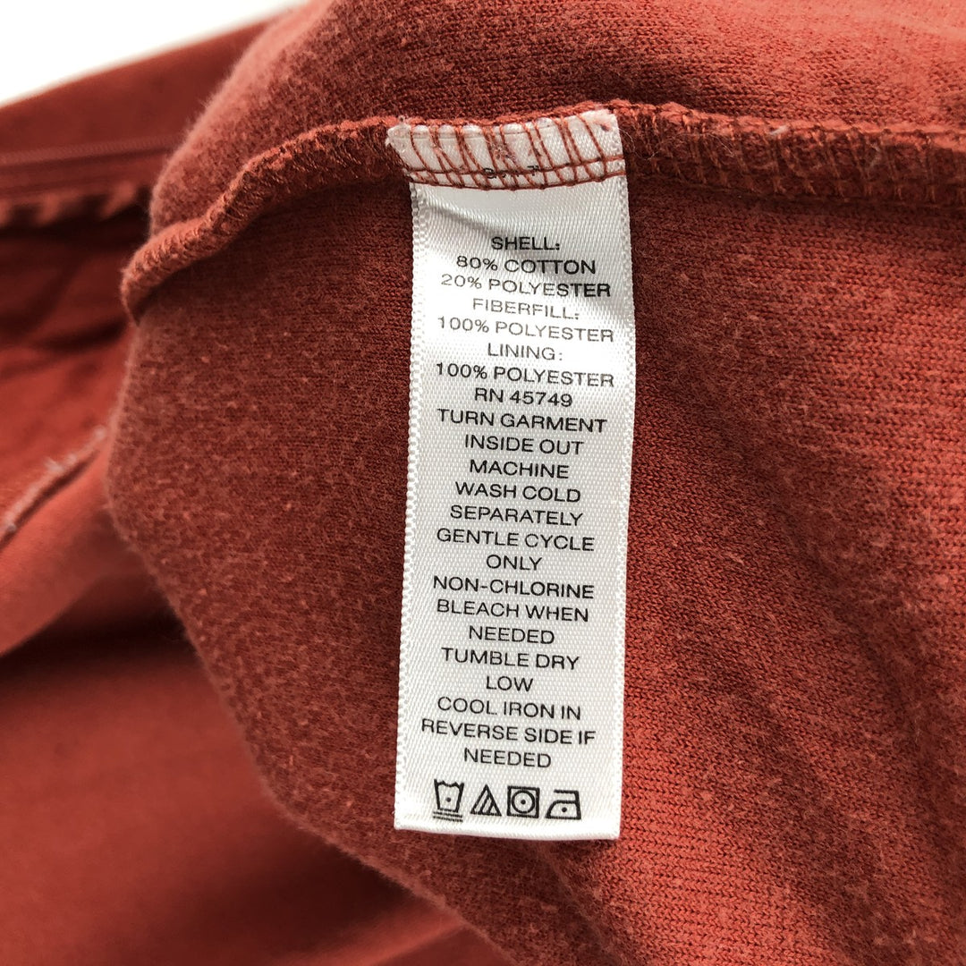 d and co. Padded Velour Jacket, Women's Size Medium cotton orange type Vintage Second Hand