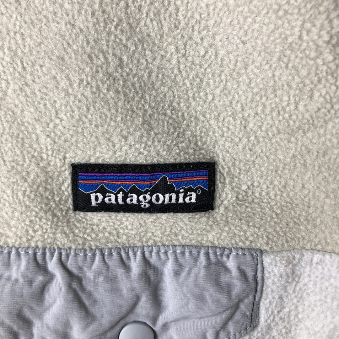 Patagonia Lightweight Synchilla Snap-T Half-Snap Two-Tone Fleece Pullover, Women's Size L polyester unbleached Vintage Second Hand