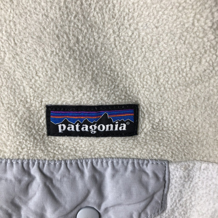 Patagonia Lightweight Synchilla Snap-T Half-Snap Two-Tone Fleece Pullover, Women's Size L polyester unbleached Vintage Second Hand