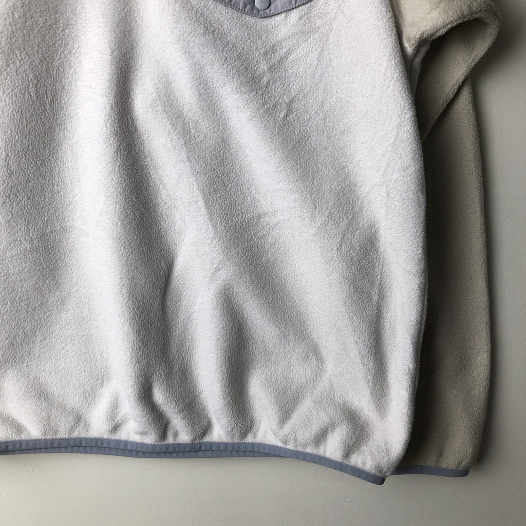 Patagonia Lightweight Synchilla Snap-T Half-Snap Two-Tone Fleece Pullover, Women's Size L polyester unbleached Vintage Second Hand