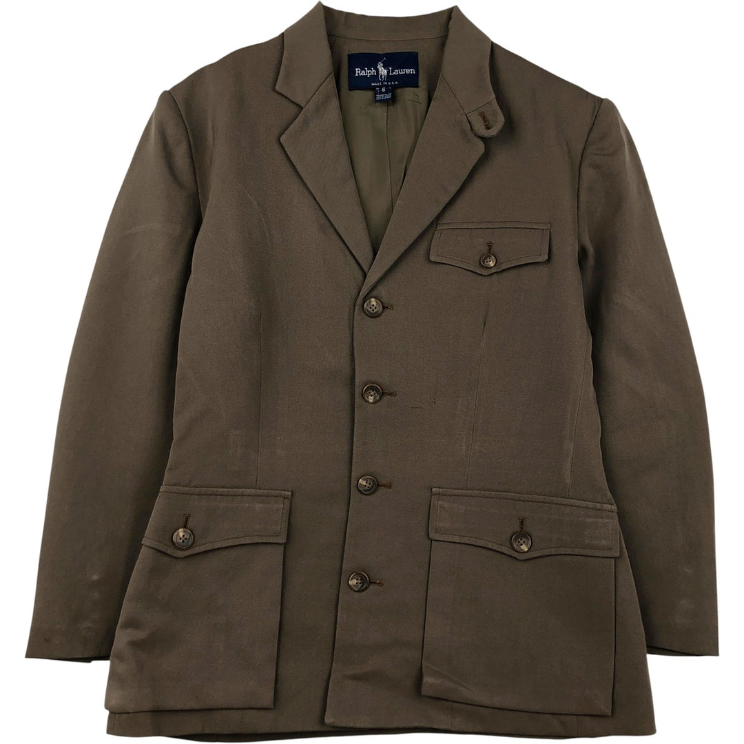 Vintage 1990'S Ralph Lauren wool tailored jacket, made in the USA, size M. wool Khaki type Vintage Second Hand