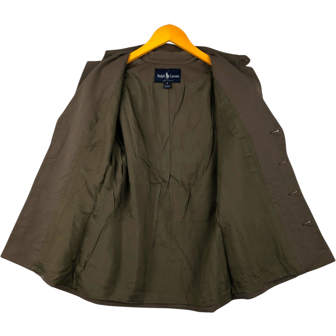 Vintage 1990'S Ralph Lauren wool tailored jacket, made in the USA, size M. wool Khaki type Vintage Second Hand
