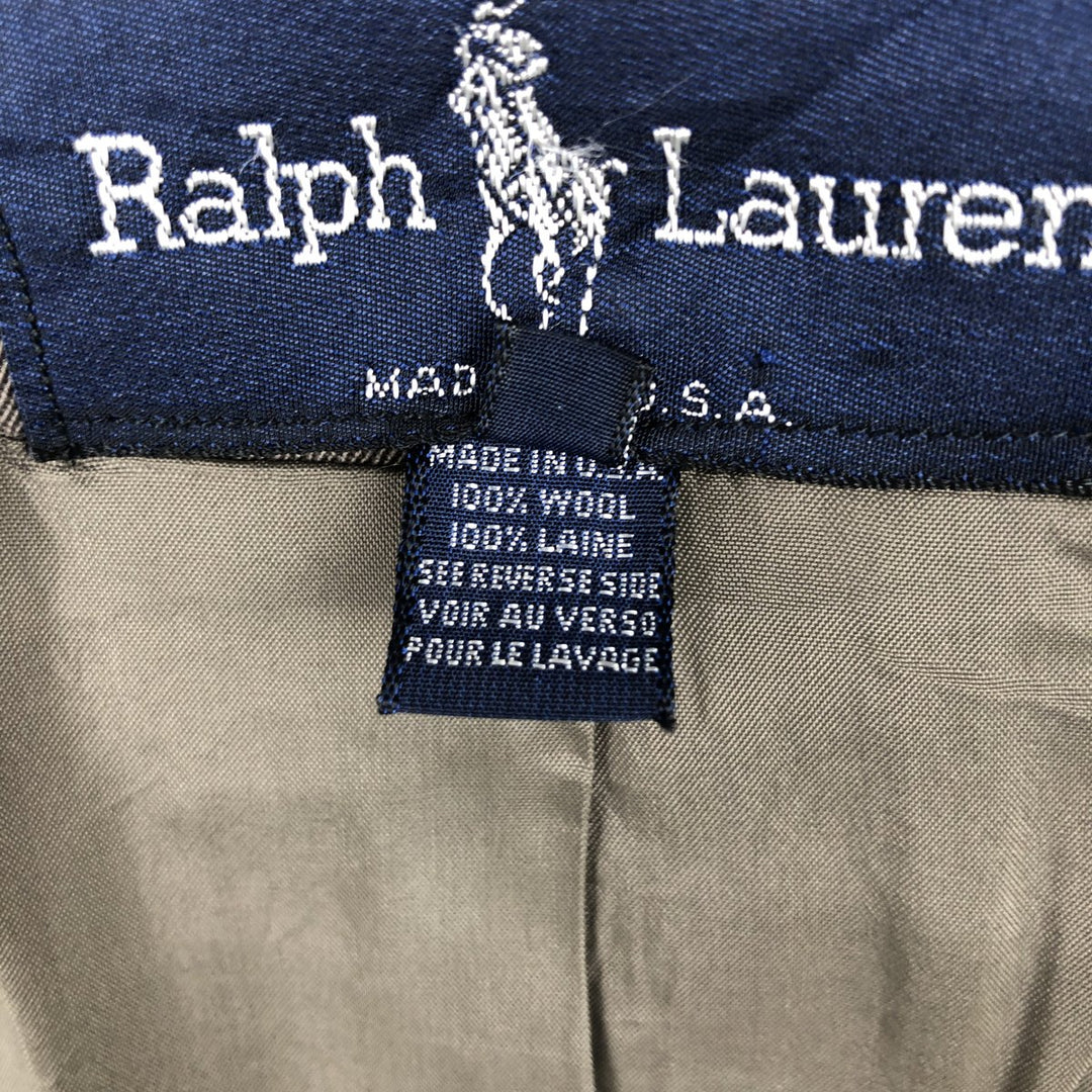 Vintage 1990'S Ralph Lauren wool tailored jacket, made in the USA, size M. wool Khaki type Vintage Second Hand