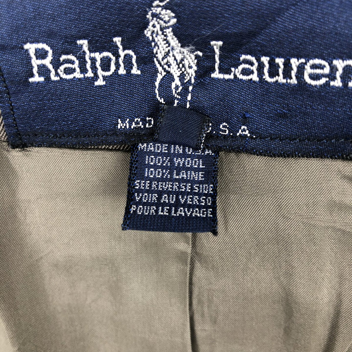 Vintage 1990'S Ralph Lauren wool tailored jacket, made in the USA, size M. wool Khaki type Vintage Second Hand