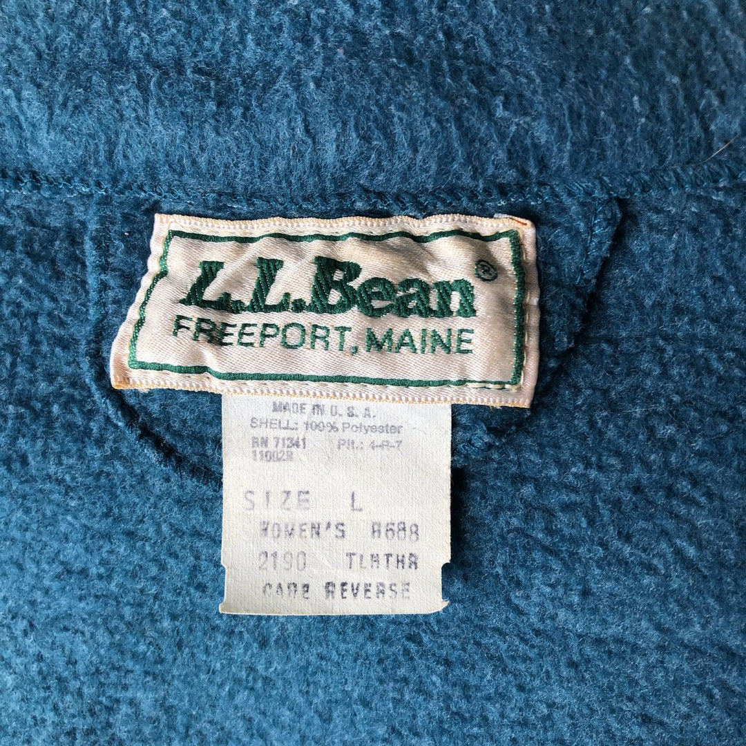 Vintage LLBean fleece jacket from the 1980'S to 1990s, made in the USA, size L. polyester Blue type light blue Vintage Second Hand