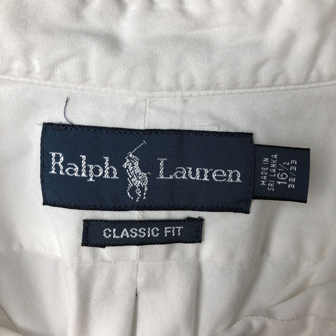 Ralph Lauren Classic Fit Long Sleeve Button Down Shirt, Men's Size L cotton white type Vintage Second Hand