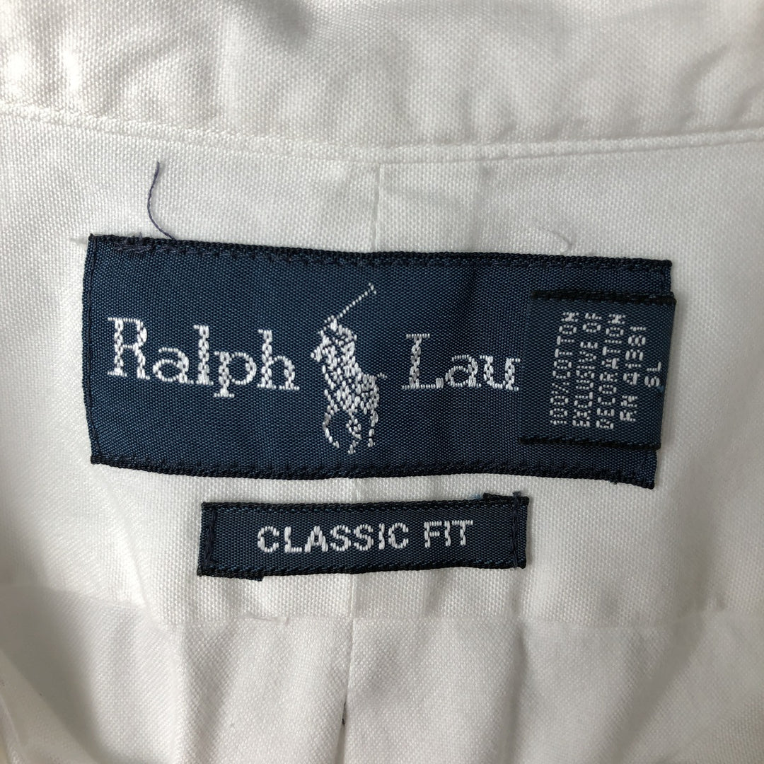 Ralph Lauren Classic Fit Long Sleeve Button Down Shirt, Men's Size L cotton white type Vintage Second Hand
