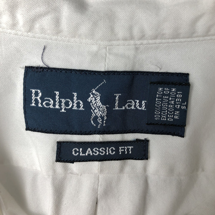 Ralph Lauren Classic Fit Long Sleeve Button Down Shirt, Men's Size L cotton white type Vintage Second Hand