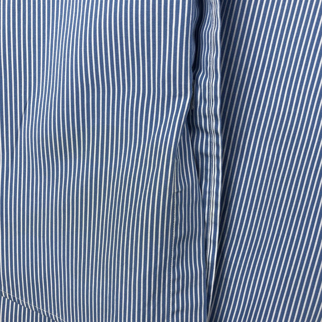 Ralph Lauren Custom Fit Striped Pattern Long Sleeve Button-Down Shirt, Men's Size Medium cotton blue type Vintage Second Hand
