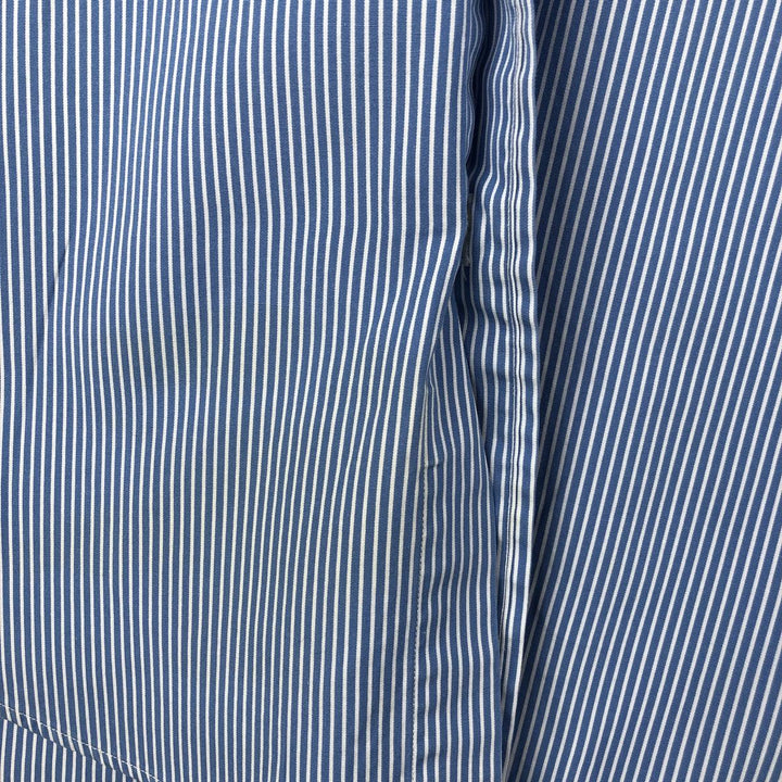 Ralph Lauren Custom Fit Striped Pattern Long Sleeve Button-Down Shirt, Men's Size Medium cotton blue type Vintage Second Hand
