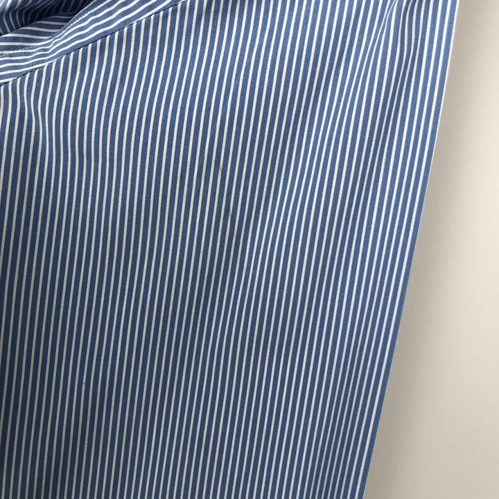 Ralph Lauren Custom Fit Striped Pattern Long Sleeve Button-Down Shirt, Men's Size Medium cotton blue type Vintage Second Hand
