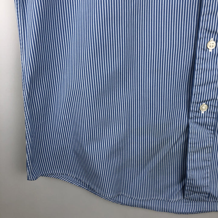 Ralph Lauren Custom Fit Striped Pattern Long Sleeve Button-Down Shirt, Men's Size Medium cotton blue type Vintage Second Hand