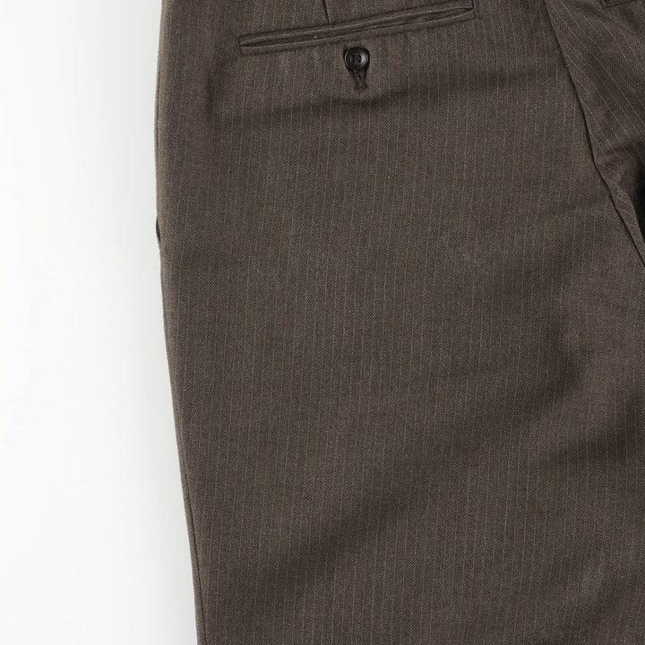 Stripe Pattern Slacks Pants Men's W32 Vintage unclear brown type Vintage Second Hand