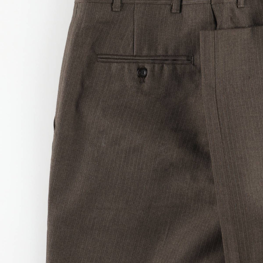 Stripe Pattern Slacks Pants Men's W32 Vintage unclear brown type Vintage Second Hand