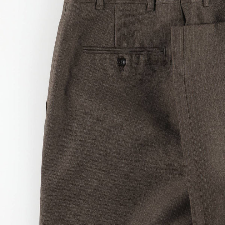 Stripe Pattern Slacks Pants Men's W32 Vintage unclear brown type Vintage Second Hand