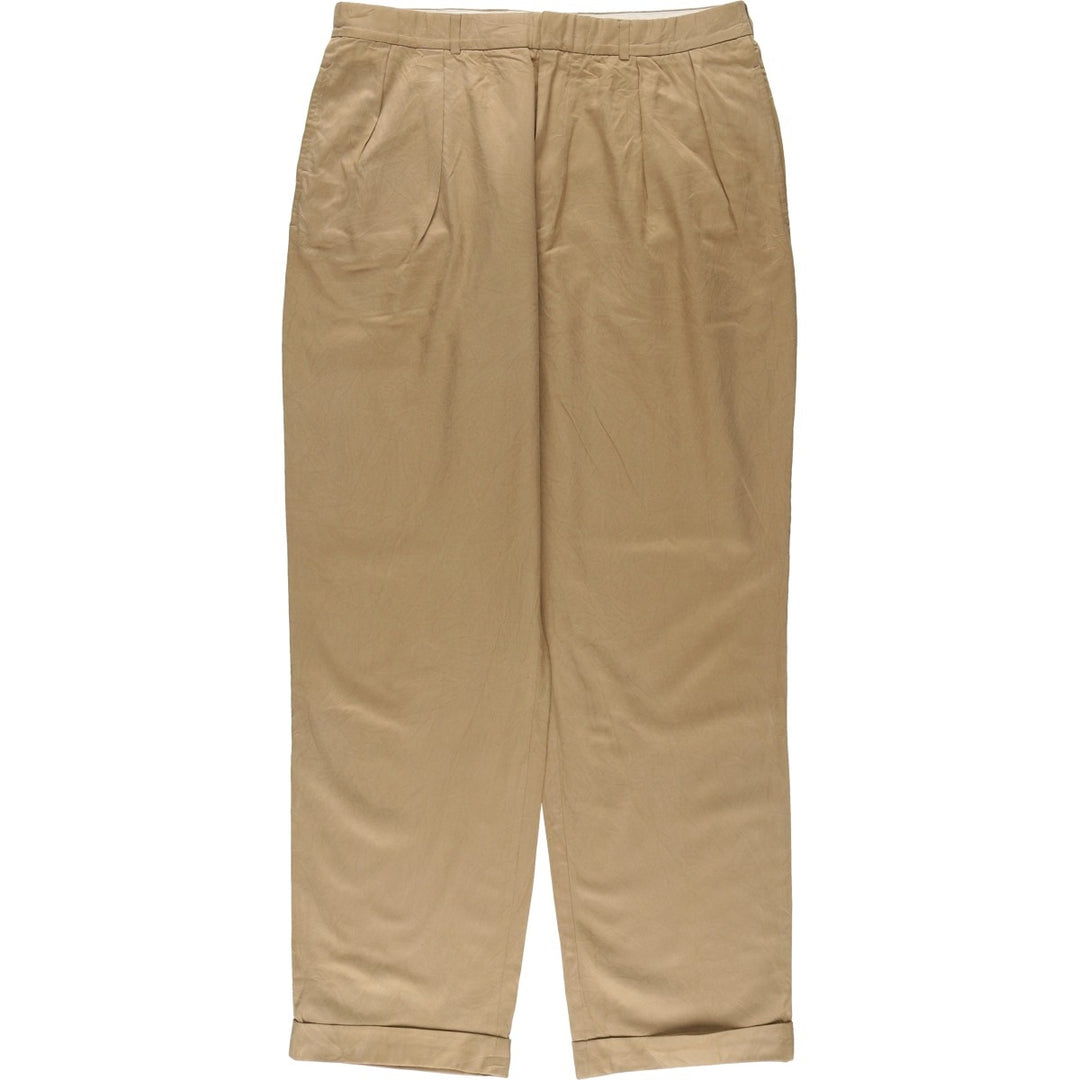 Ralph Lauren POLO by Ralph Lauren two-pleat wide-leg slacks, men's size W35 silk Beige type Vintage Second Hand