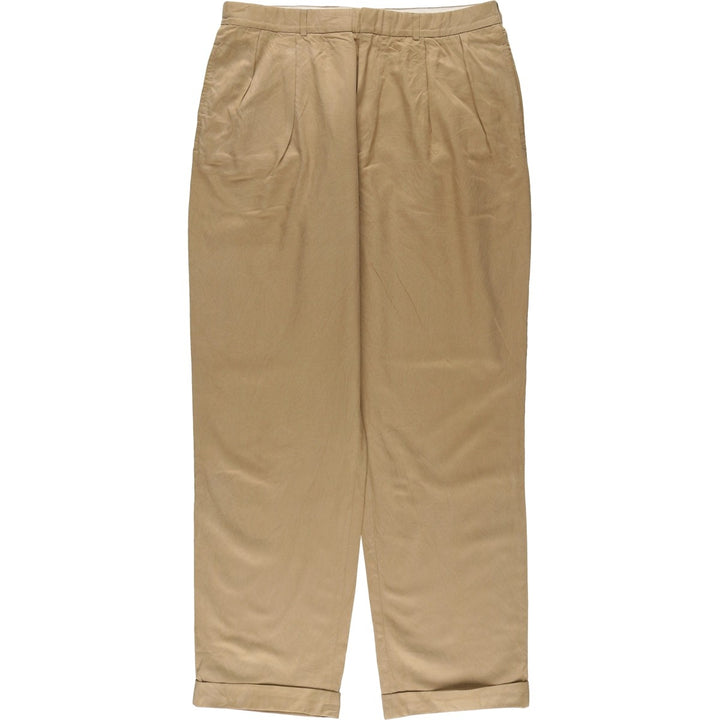 Ralph Lauren POLO by Ralph Lauren two-pleat wide-leg slacks, men's size W35 silk Beige type Vintage Second Hand