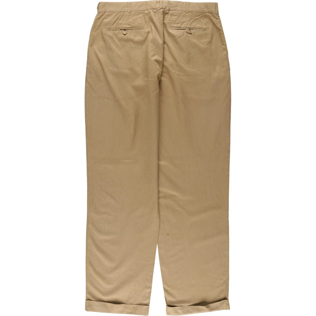 Ralph Lauren POLO by Ralph Lauren two-pleat wide-leg slacks, men's size W35 silk Beige type Vintage Second Hand