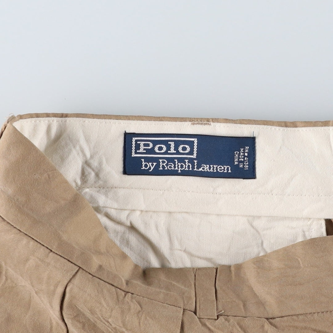 Ralph Lauren POLO by Ralph Lauren two-pleat wide-leg slacks, men's size W35 silk Beige type Vintage Second Hand