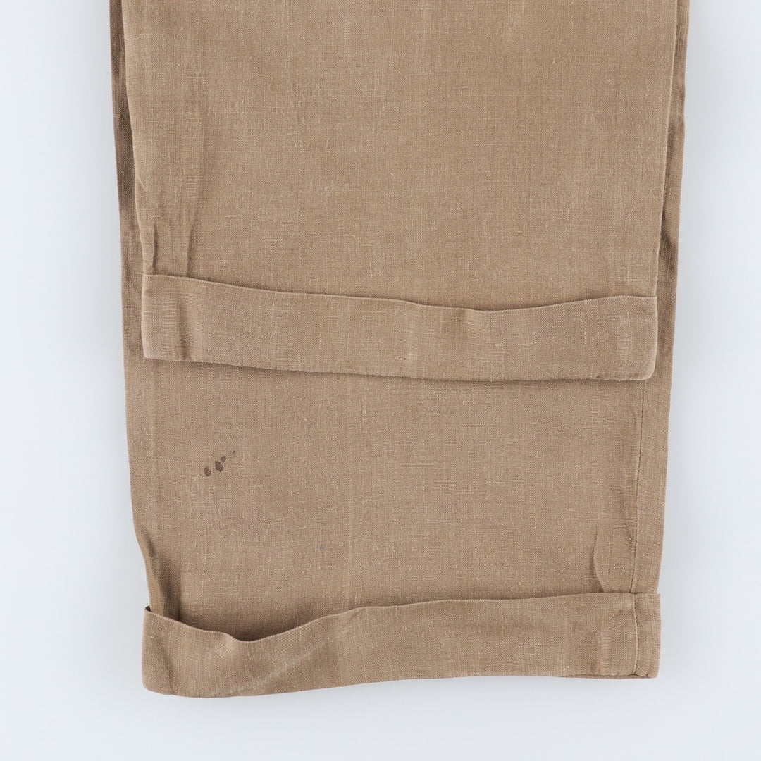 Brooks Brothers Two-pleat Wide Leg Slacks, Made in Canada, Men's Size W34 Rayon Beige type Vintage Second Hand