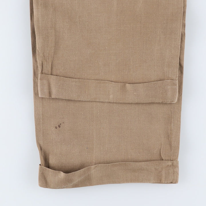 Brooks Brothers Two-pleat Wide Leg Slacks, Made in Canada, Men's Size W34 Rayon Beige type Vintage Second Hand