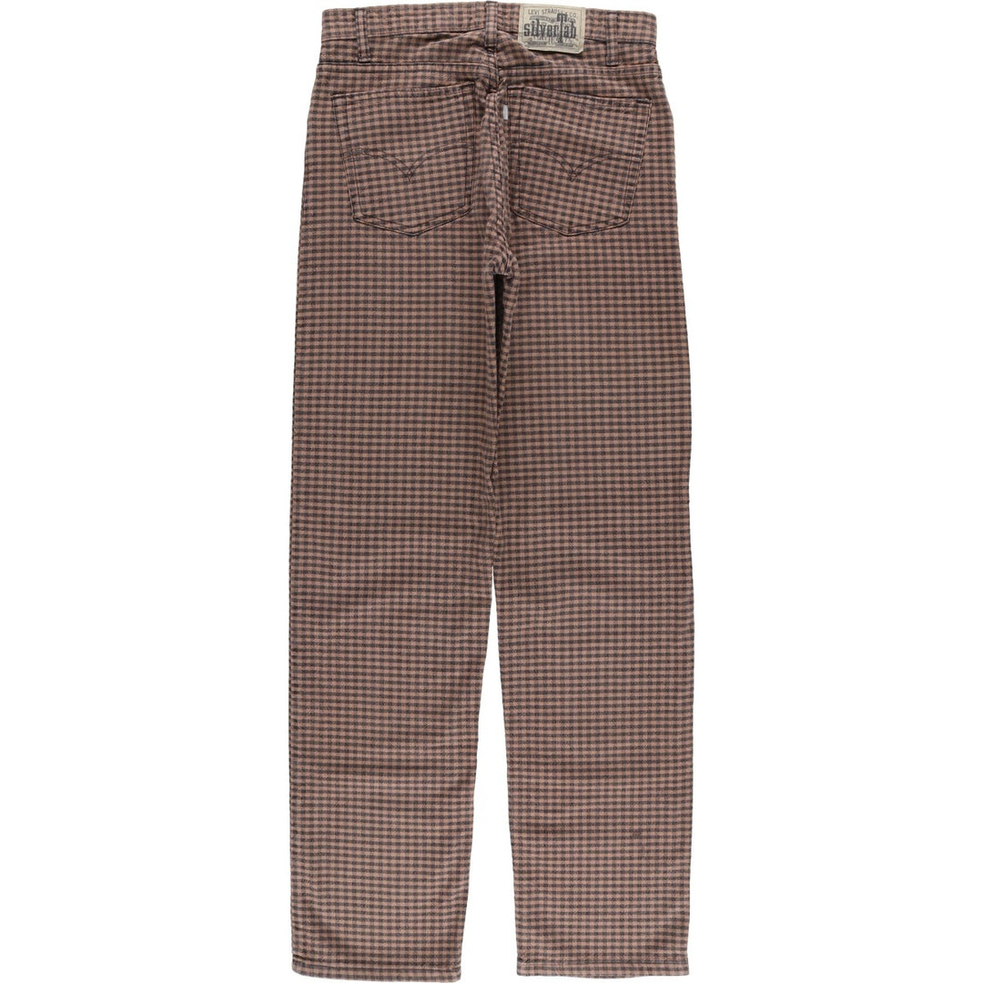 Vintage Levi's Silver Tab Relaxed Fit Check Pattern Cotton Slacks, Made in Canada, Men's Size W29 cotton brown type Vintage Second Hand