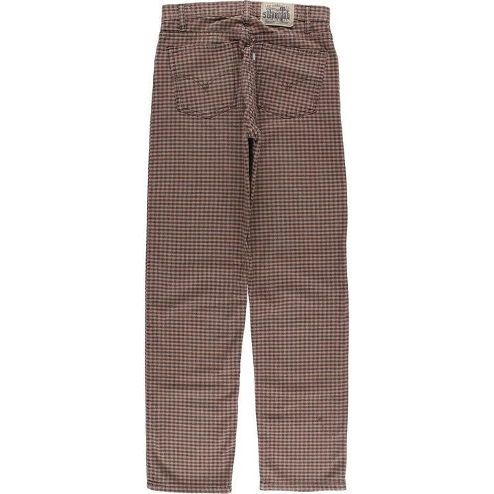 Vintage Levi's Silver Tab Relaxed Fit Check Pattern Cotton Slacks, Made in Canada, Men's Size W29 cotton brown type Vintage Second Hand