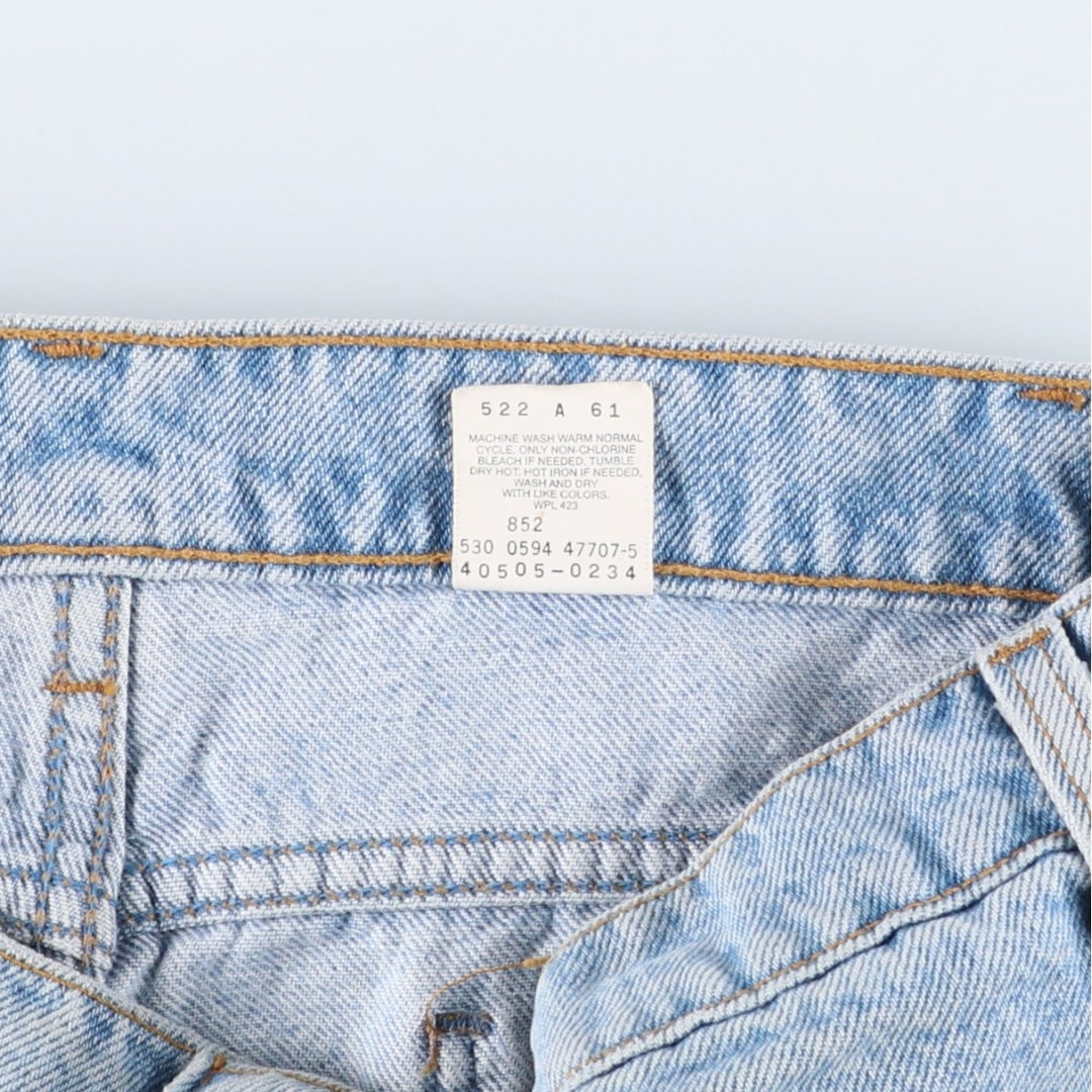 90'S Levi's 505 Regular Fit Straight Leg Tapered Denim Pants with Orange Tabs, Made in USA, Men's, Size W33, Vintage cotton blue type Vintage Second Hand