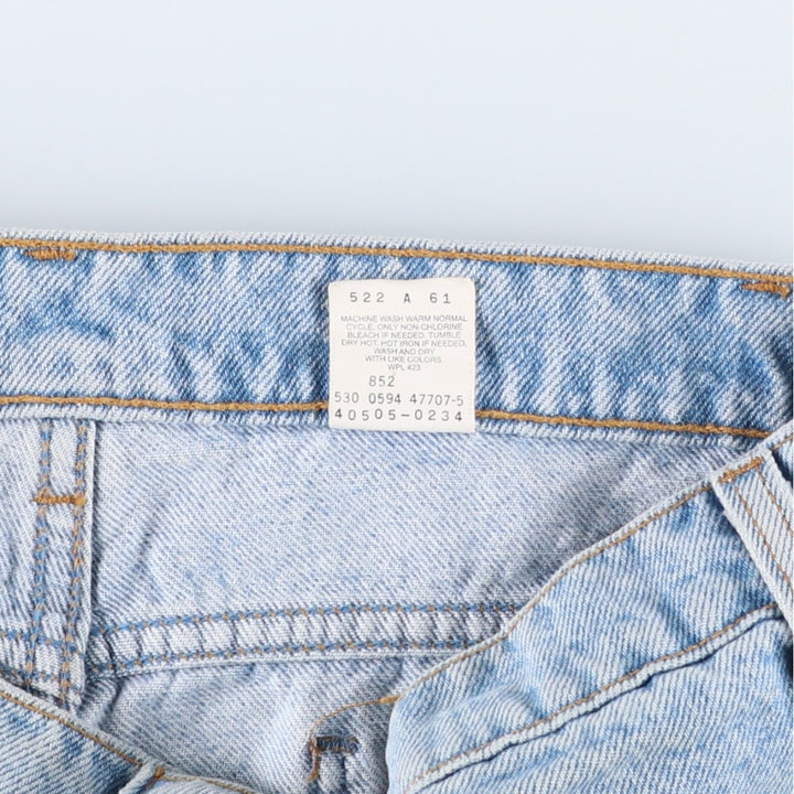 90'S Levi's 505 Regular Fit Straight Leg Tapered Denim Pants with Orange Tabs, Made in USA, Men's, Size W33, Vintage cotton blue type Vintage Second Hand