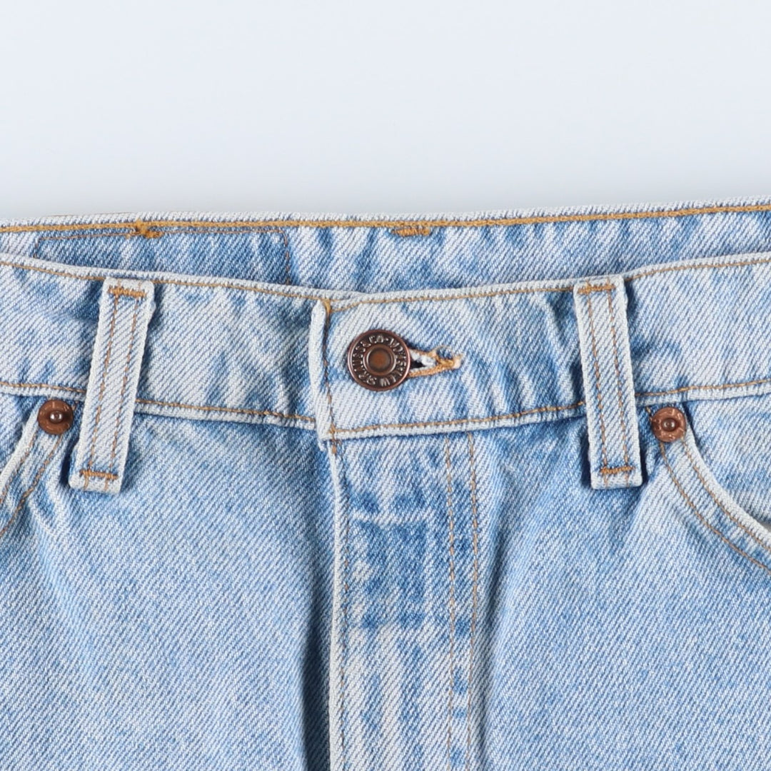 90'S Levi's 505 Regular Fit Straight Leg Tapered Denim Pants with Orange Tabs, Made in USA, Men's, Size W33, Vintage cotton blue type Vintage Second Hand