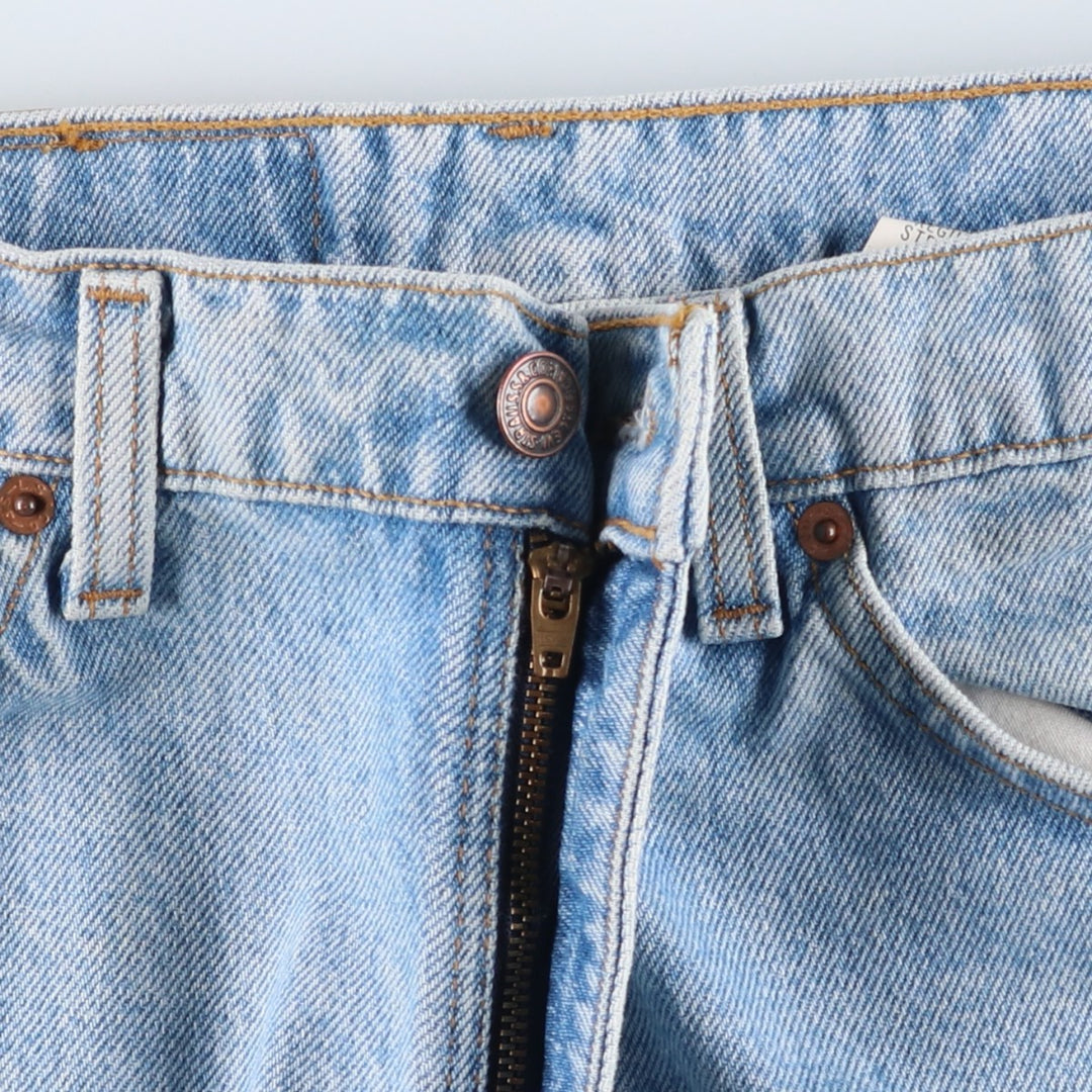 90'S Levi's 505 Regular Fit Straight Leg Tapered Denim Pants with Orange Tabs, Made in USA, Men's, Size W33, Vintage cotton blue type Vintage Second Hand