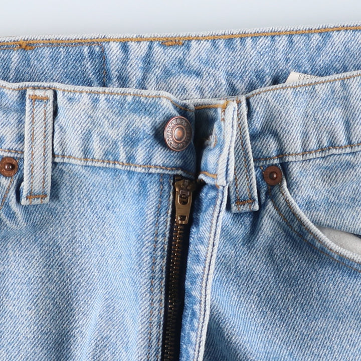 90'S Levi's 505 Regular Fit Straight Leg Tapered Denim Pants with Orange Tabs, Made in USA, Men's, Size W33, Vintage cotton blue type Vintage Second Hand