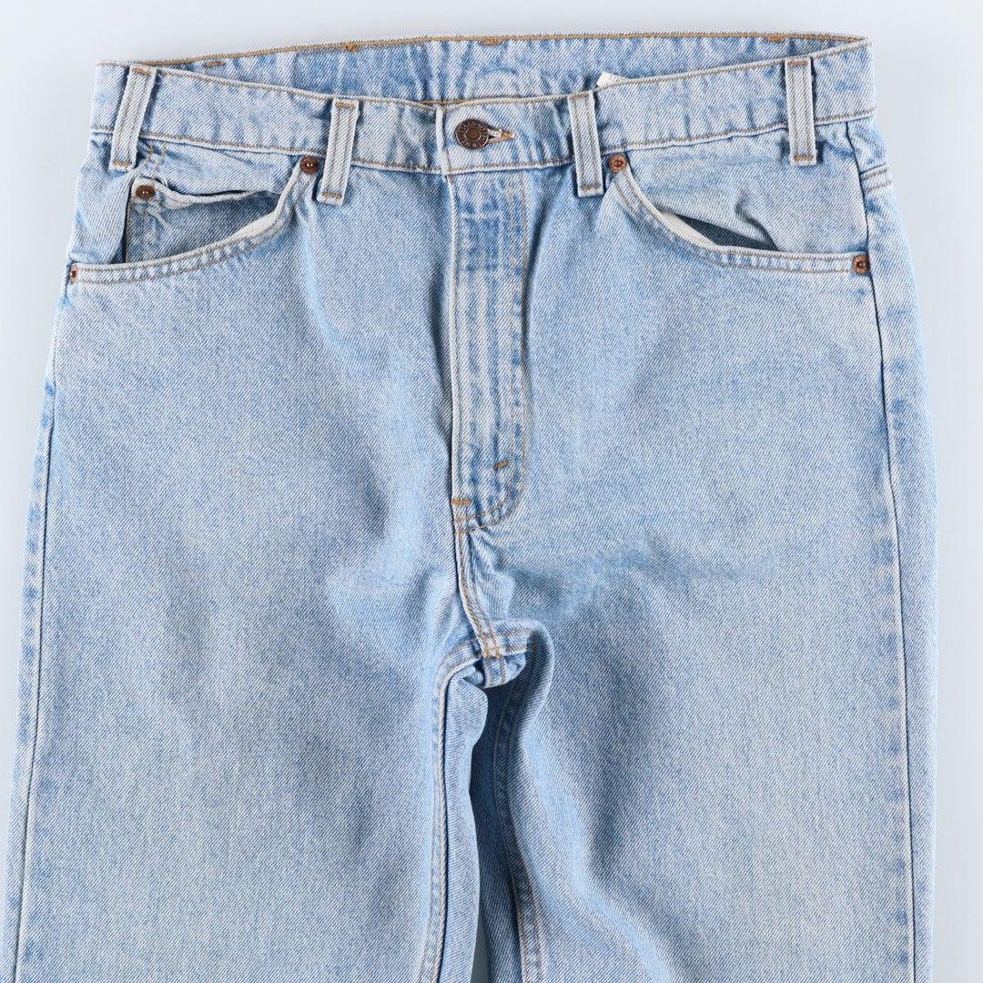 90'S Levi's 505 Regular Fit Straight Leg Tapered Denim Pants with Orange Tabs, Made in USA, Men's, Size W33, Vintage cotton blue type Vintage Second Hand
